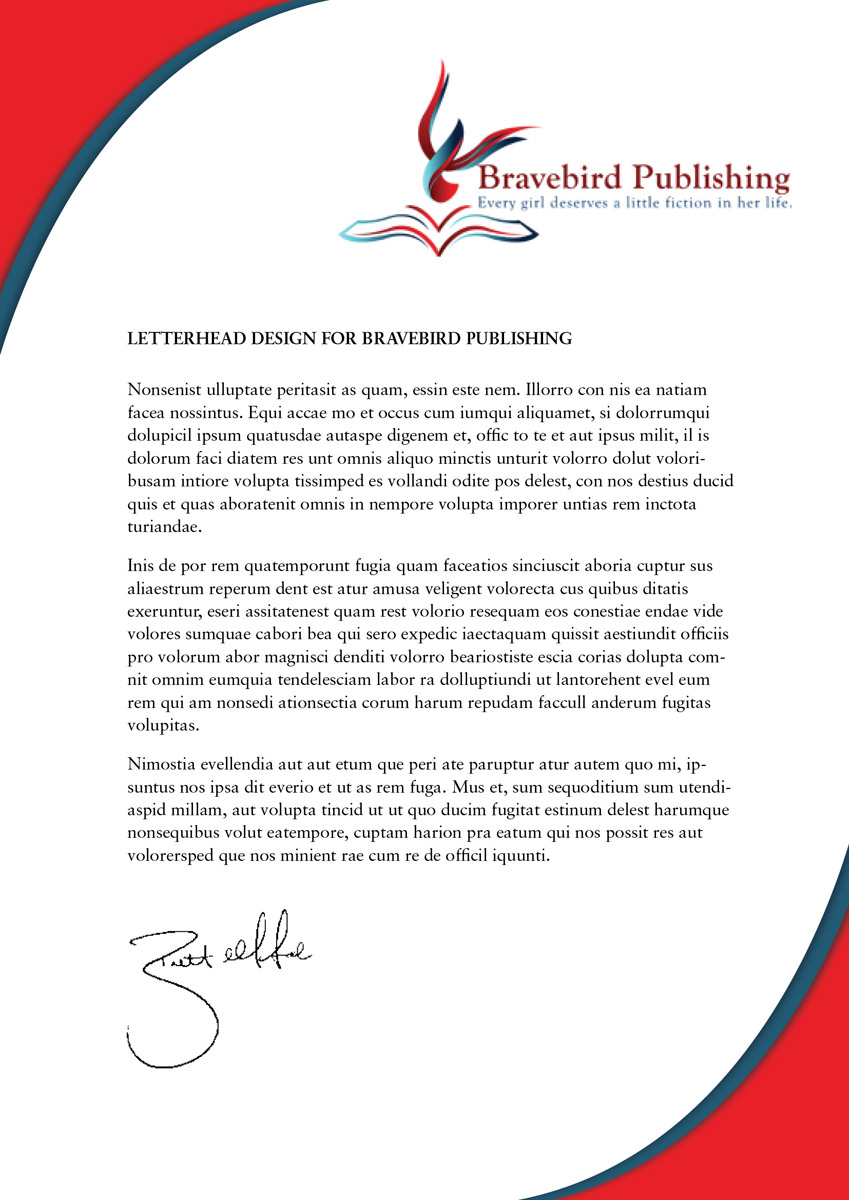 Letterhead Design by foo for Bravebird Publishing | Design #2181240