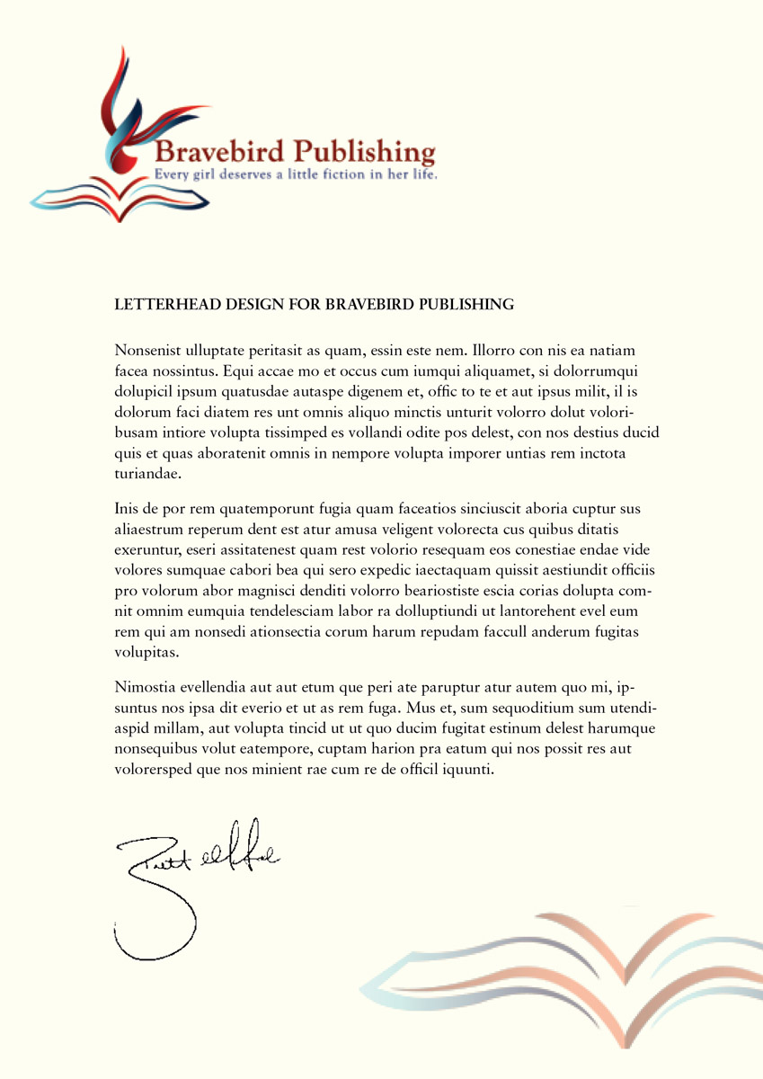 Letterhead Design by foo for Bravebird Publishing | Design #2185937