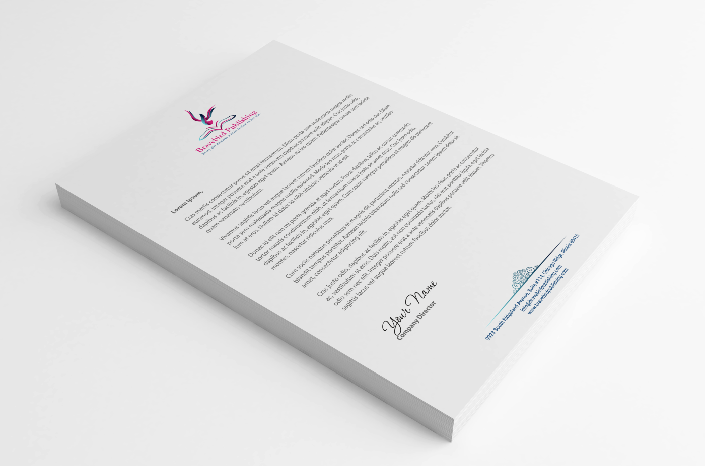 Letterhead Design by HYPdesign for Bravebird Publishing | Design #2184403