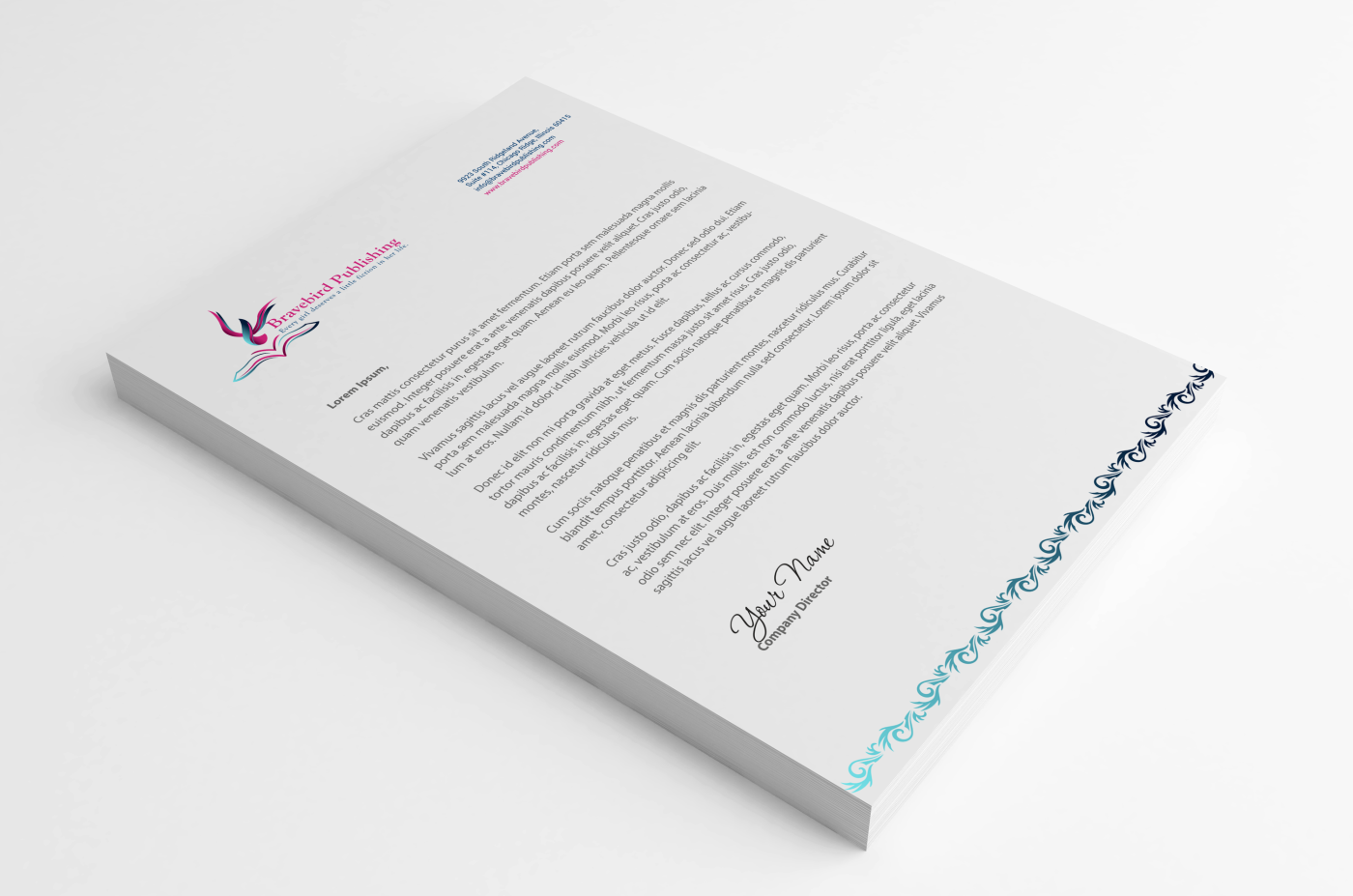 Letterhead Design by HYPdesign for Bravebird Publishing | Design #2184404