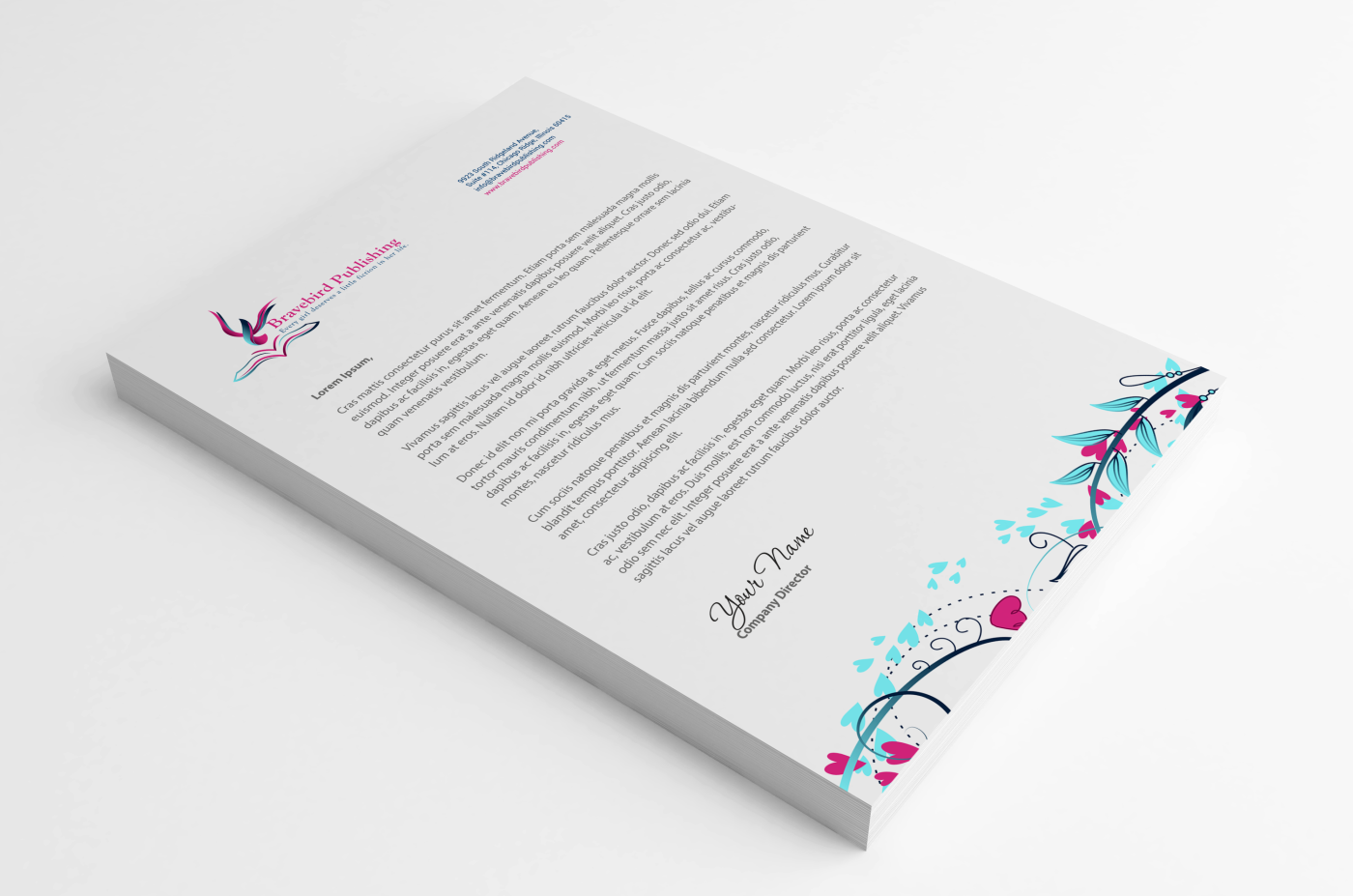 Letterhead Design by HYPdesign for Bravebird Publishing | Design #2184405