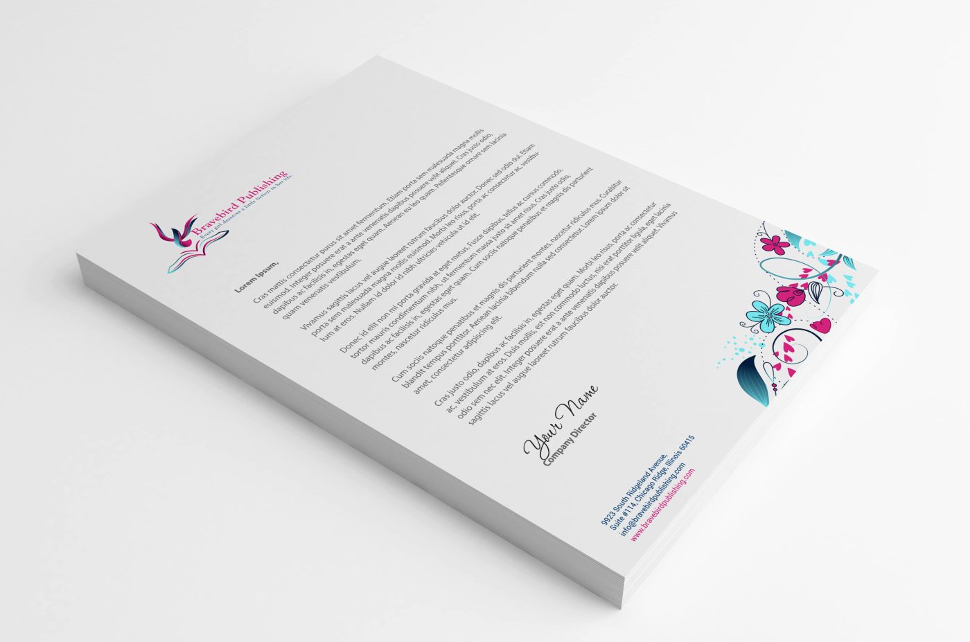 Letterhead Design by HYPdesign for Bravebird Publishing | Design #2184407