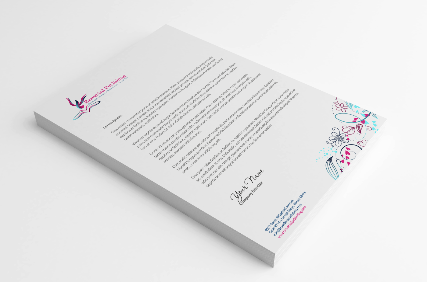 Letterhead Design by HYPdesign for Bravebird Publishing | Design #2184408
