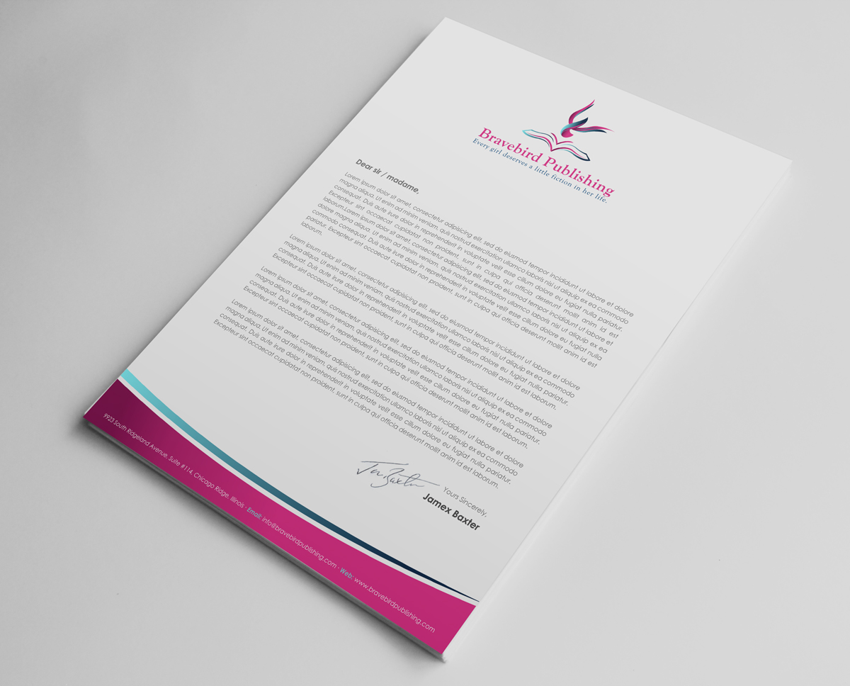 Letterhead Design by logodentity for Bravebird Publishing | Design #2188124