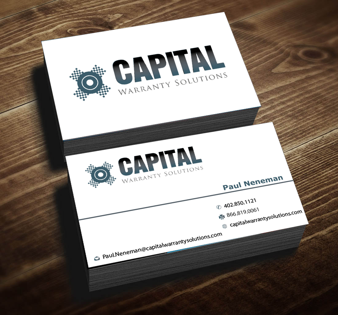Business Card Design by f9design12 for Capital Warranty Solutions | Design #10358971