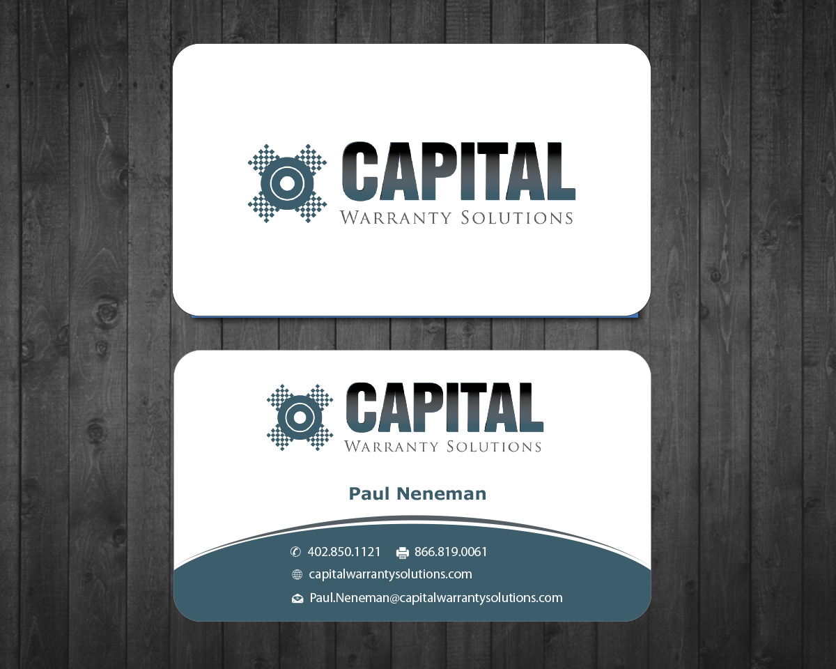 Business Card Design by f9design12 for Capital Warranty Solutions | Design #10358987