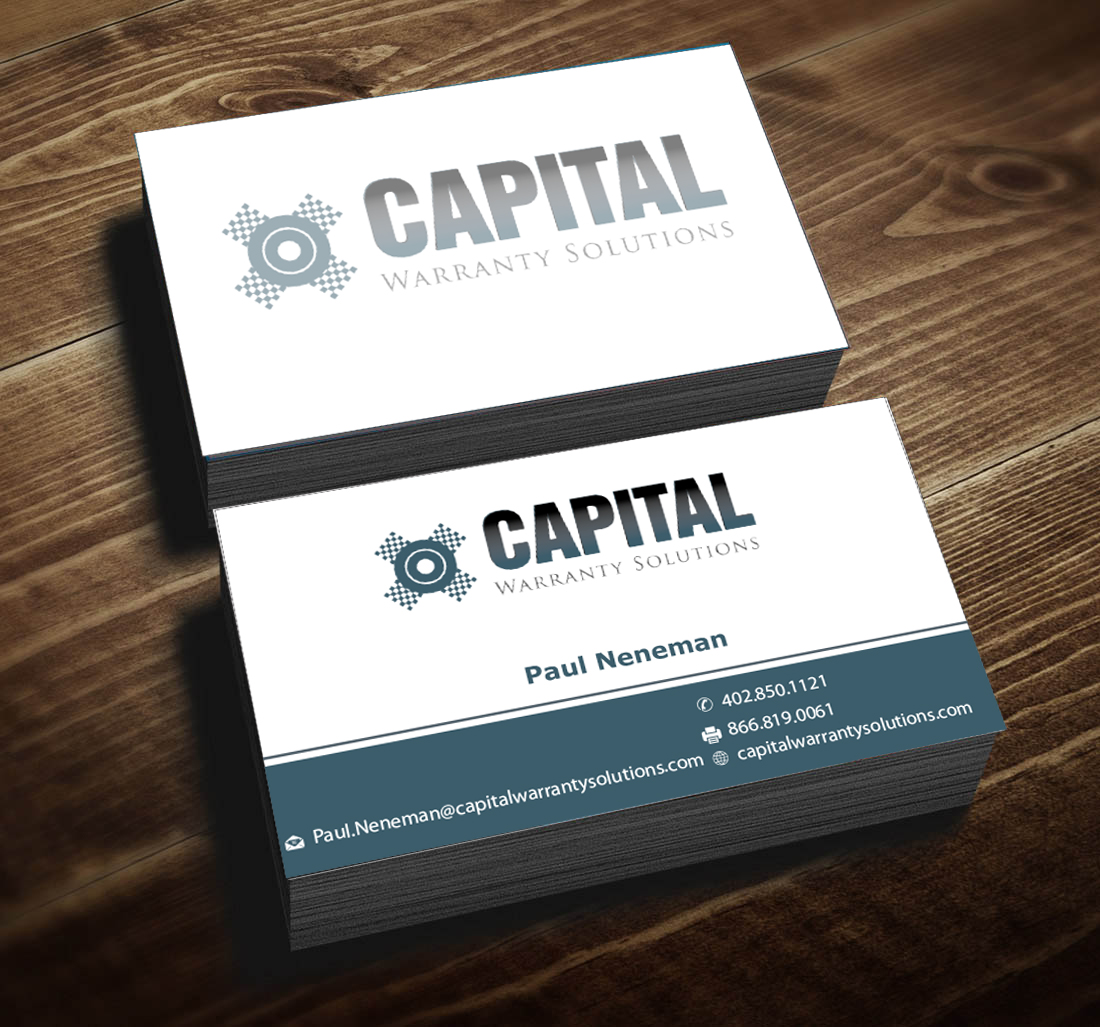 Business Card Design by f9design12 for Capital Warranty Solutions | Design #10358988