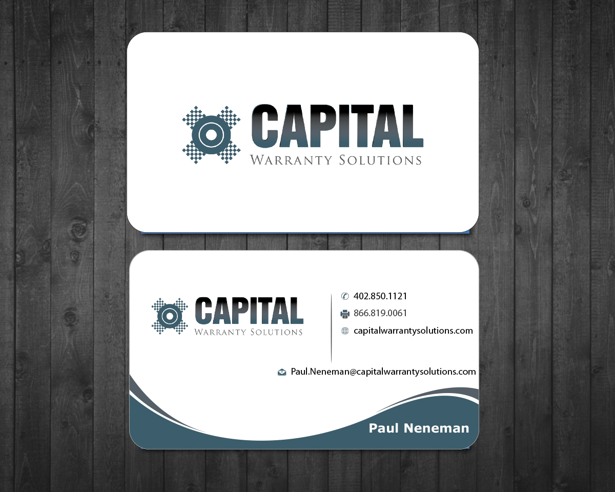 Business Card Design by f9design12 for Capital Warranty Solutions | Design #10358994