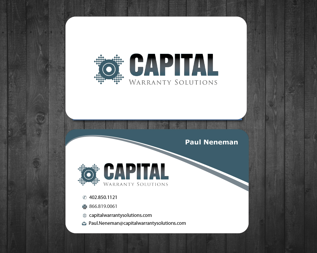 Business Card Design by f9design12 for Capital Warranty Solutions | Design #10358996