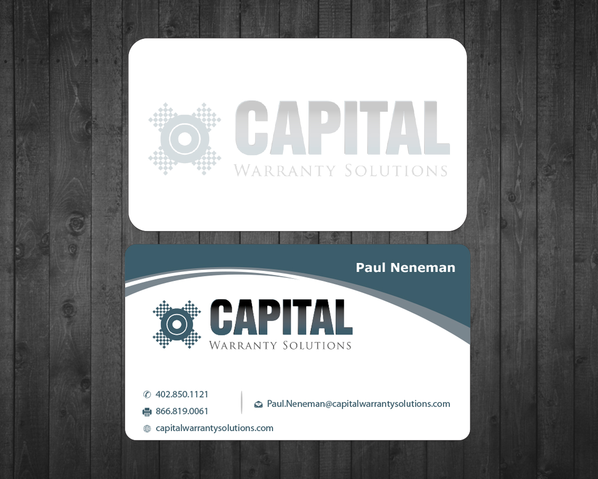 Business Card Design by f9design12 for Capital Warranty Solutions | Design #10359026