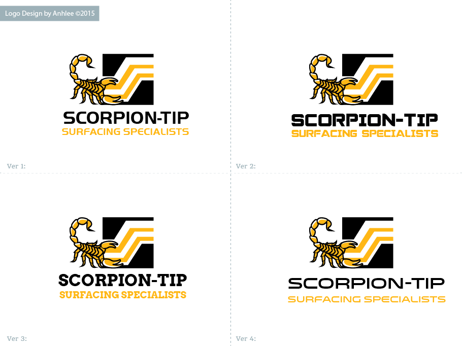 Logo Design by Anhlee for Scorpion-Tip Surfacing Specialists | Design #10376023
