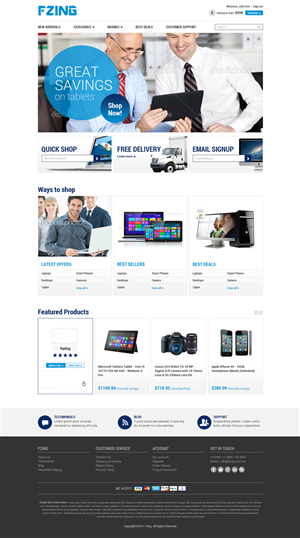 New Consumer Electronics online shop needs logo & web design | Diseño Web por MIND
