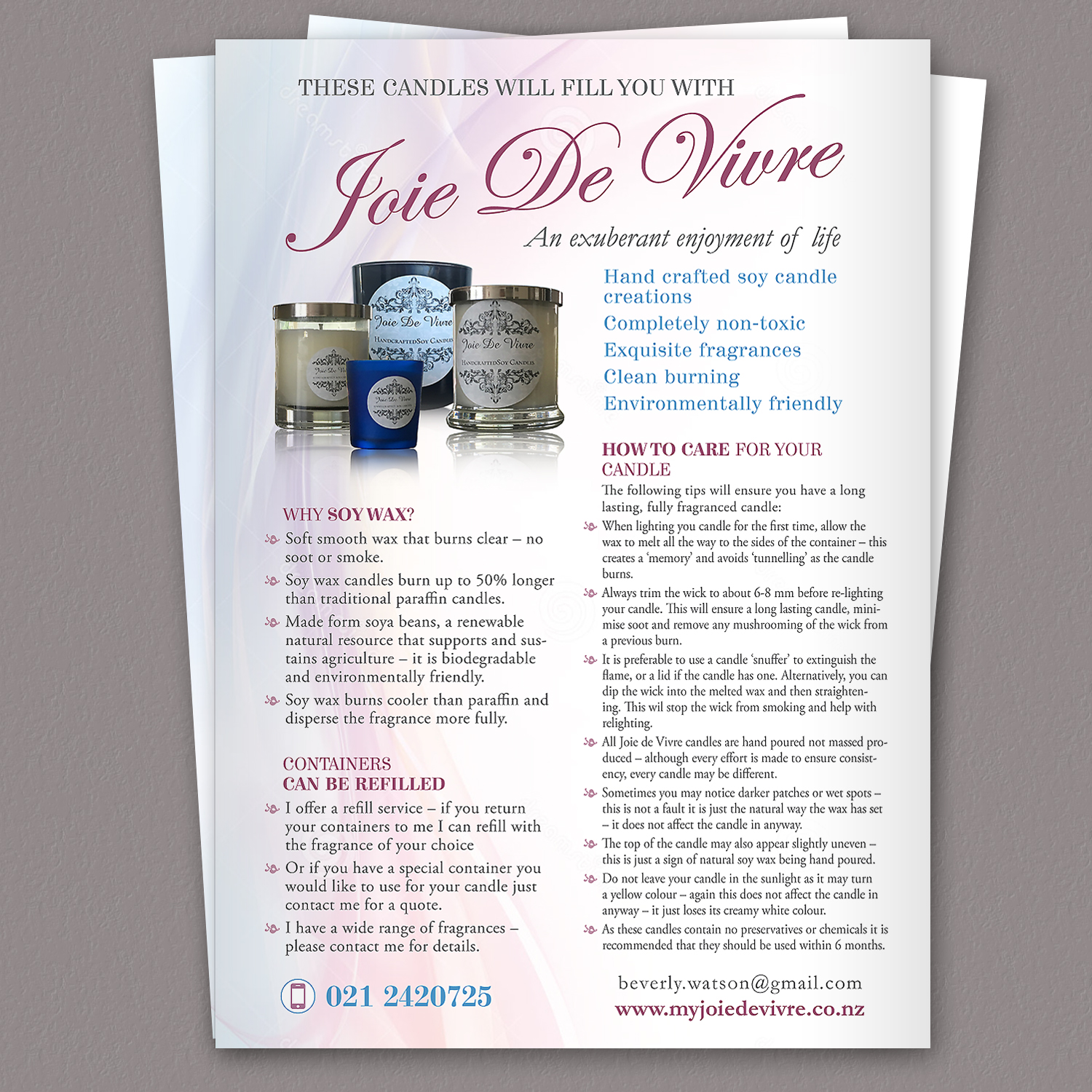 elegant feminine promotional flyer design for a company by