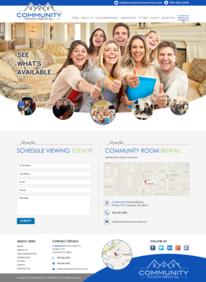 Community Room Rental website, brand new company, that rents rooms out in houses to milleniuls | Web-Design von Sbss