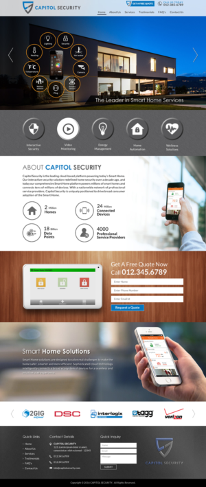 Capitol Security - Alarm and Home Automation Web Site