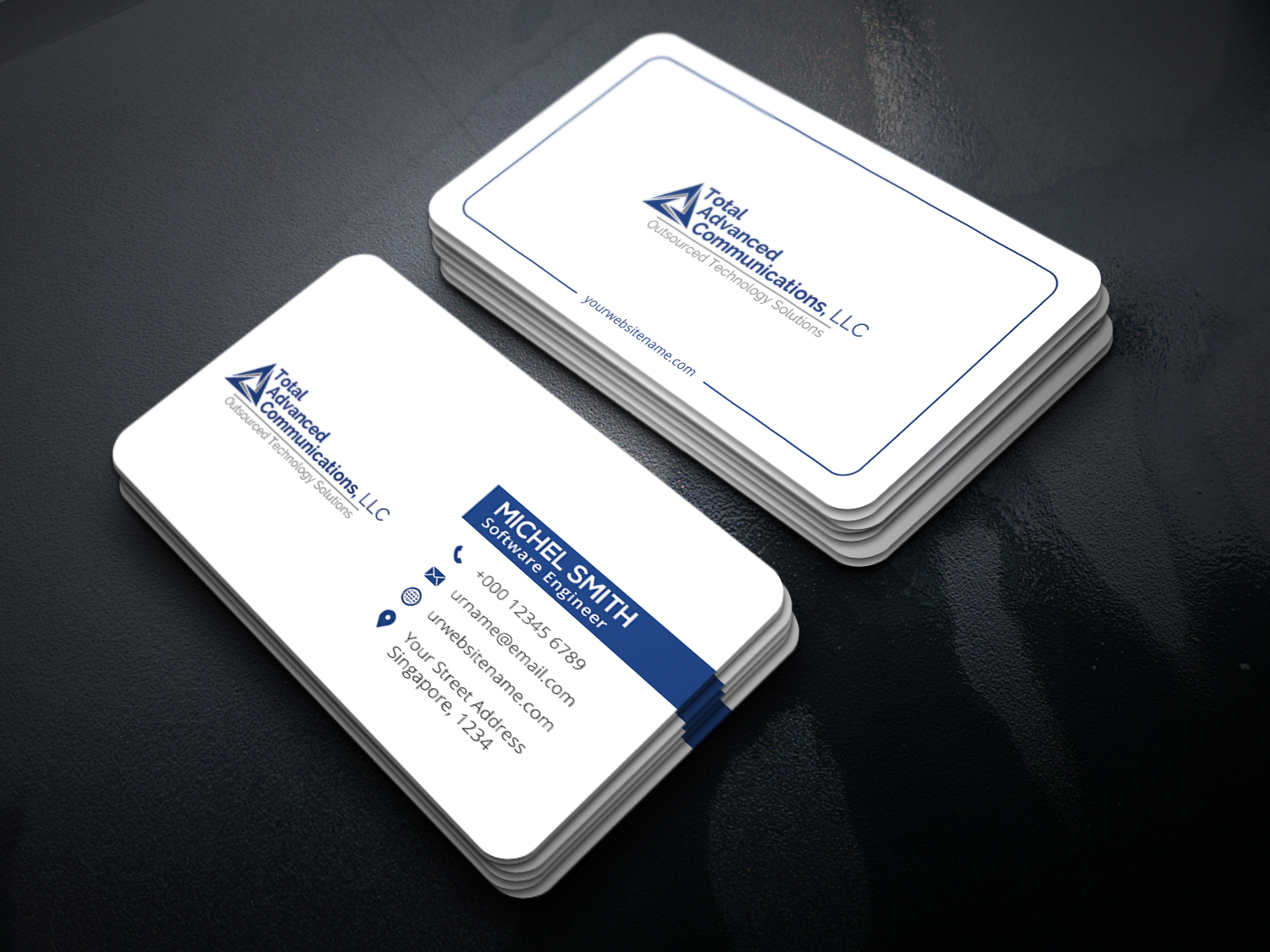 Business Card Design by Graphic Flame for Total Advanced Communications, LLC | Design #12738261