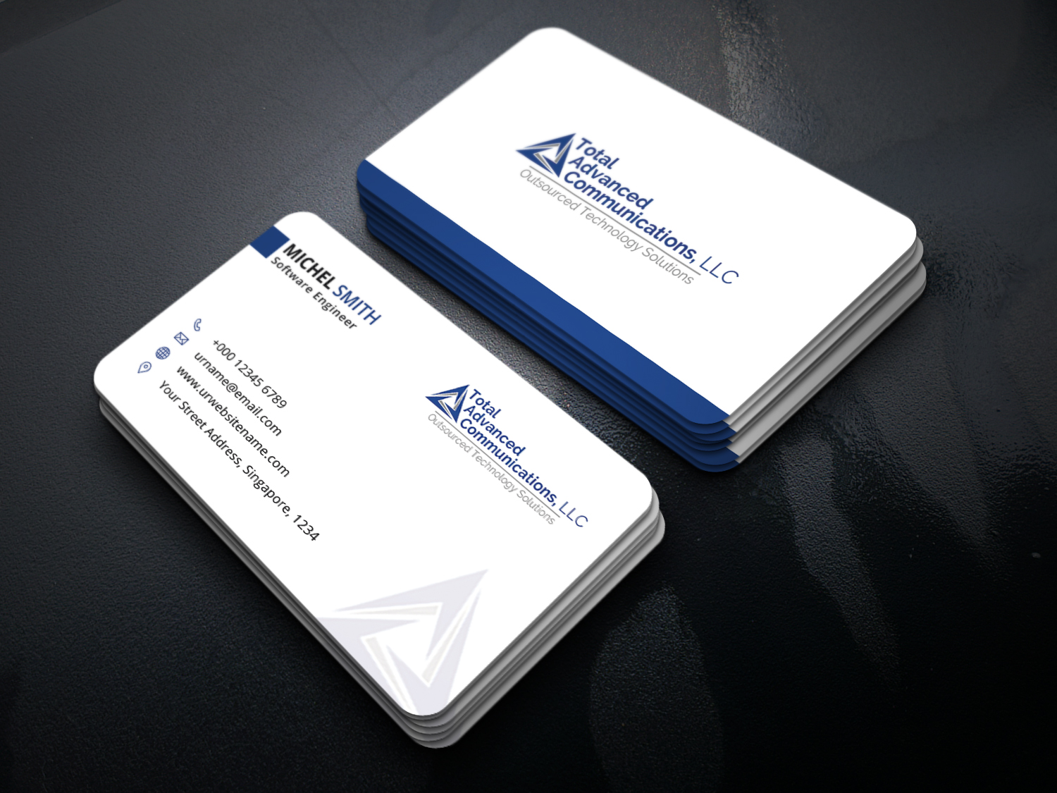 Business Card Design by Graphic Flame for Total Advanced Communications, LLC | Design #12746955