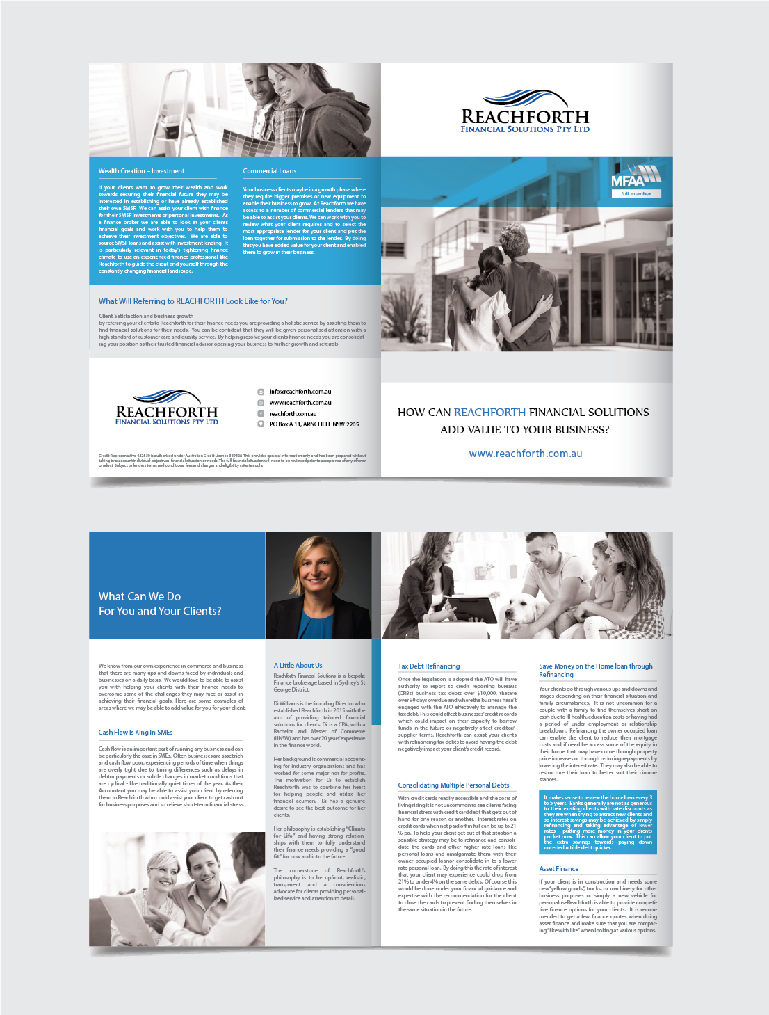 Brochure Design by alex989 for Reachforth Financial Solutions Pty Ltd | Design #15690446