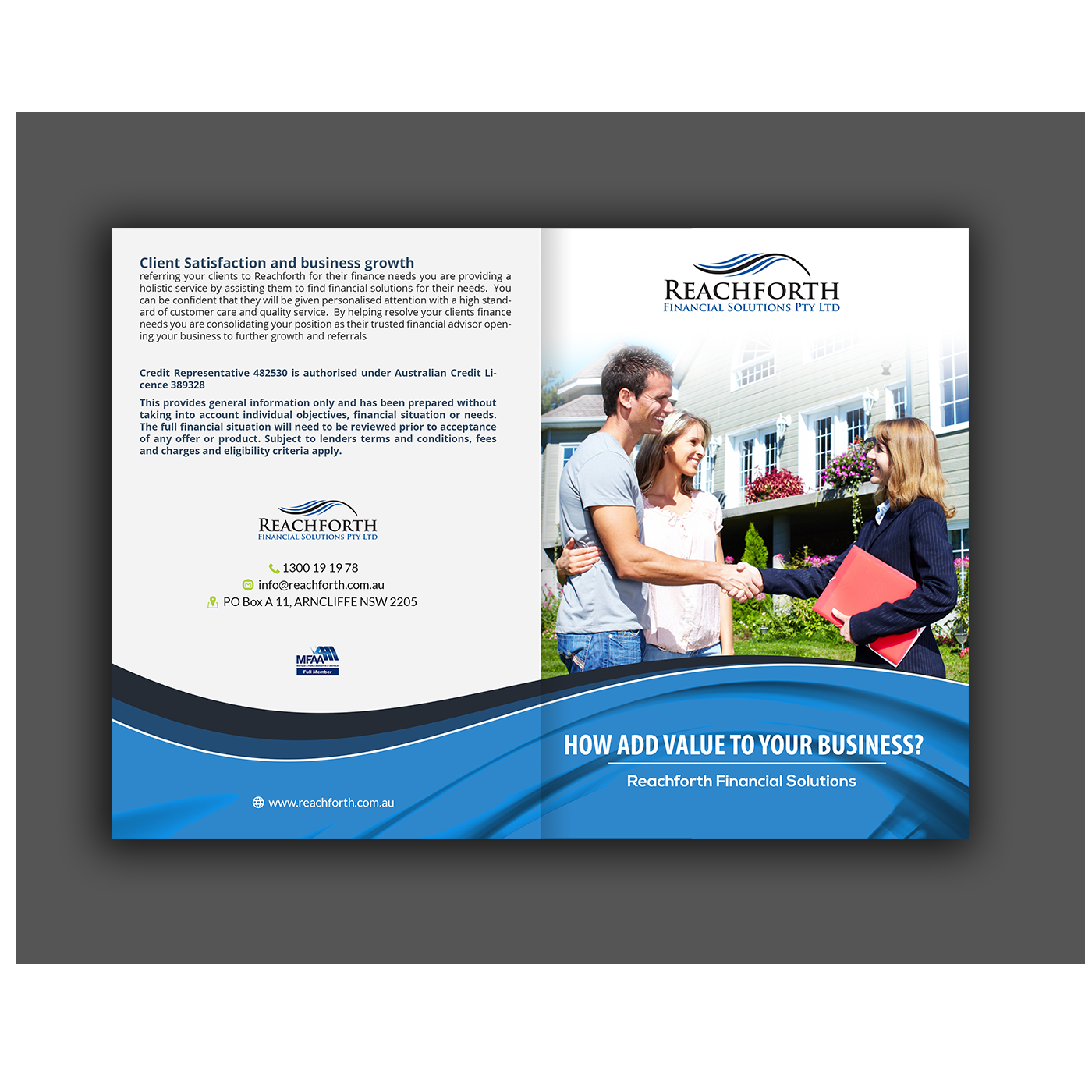Brochure Design by creative.bugs for Reachforth Financial Solutions Pty Ltd | Design #15693915