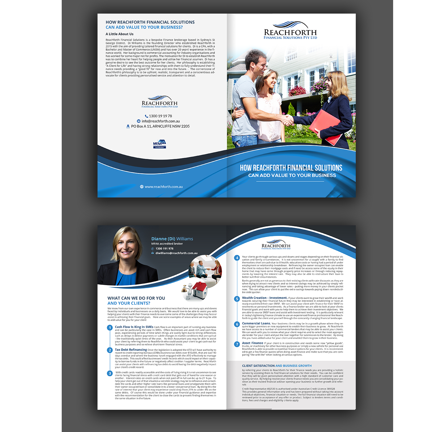Brochure Design by creative.bugs for Reachforth Financial Solutions Pty Ltd | Design #15772103