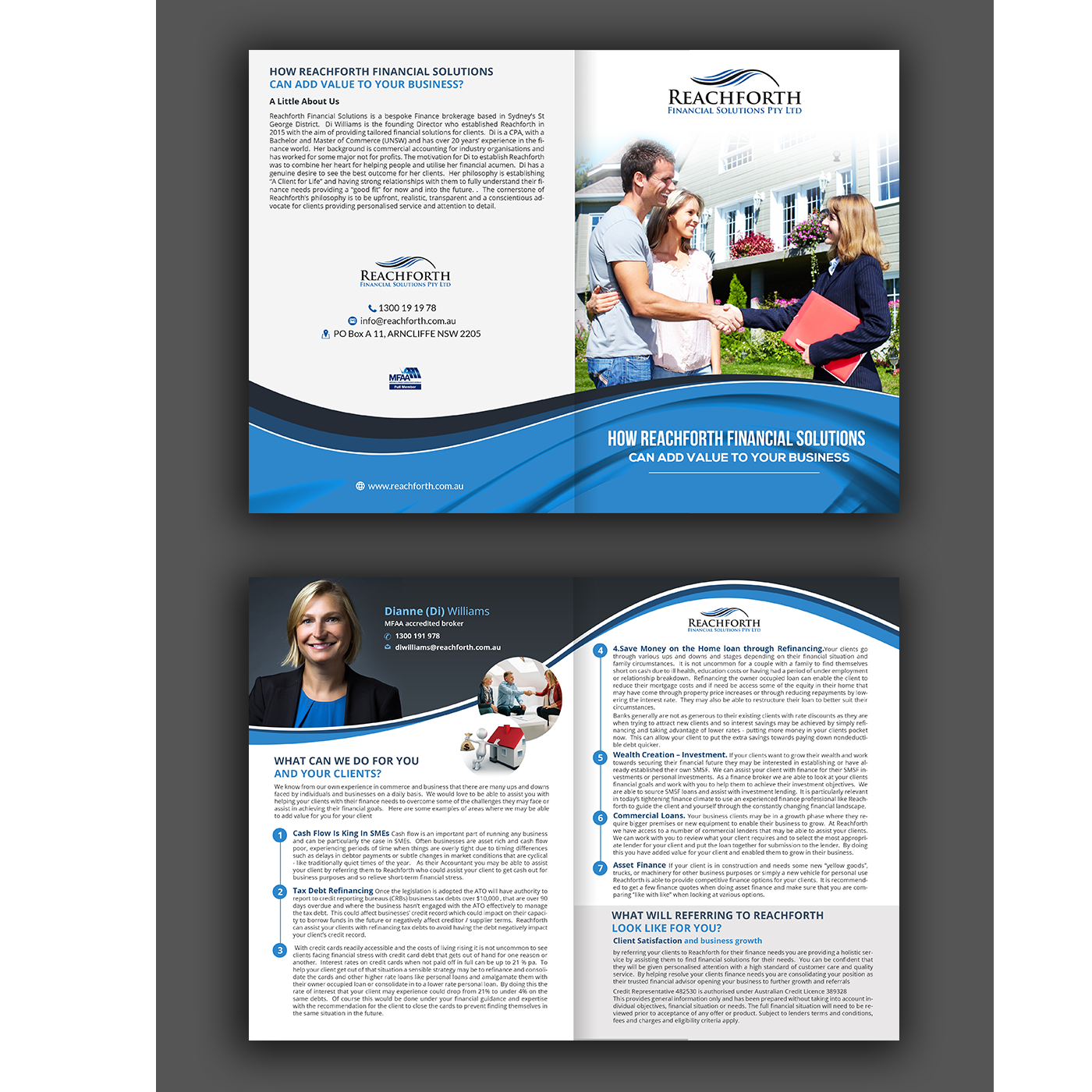 Brochure Design by creative.bugs for Reachforth Financial Solutions Pty Ltd | Design #15775657