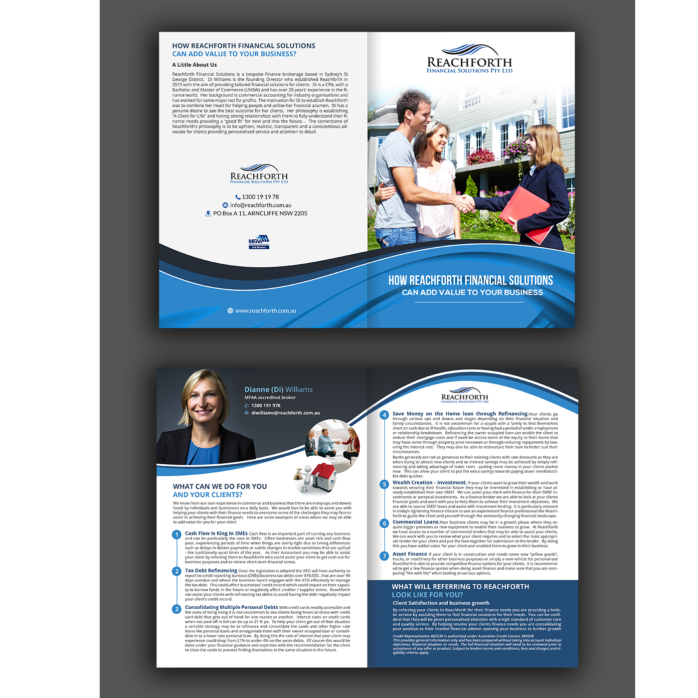 Brochure Design by creative.bugs for Reachforth Financial Solutions Pty Ltd | Design #15791934