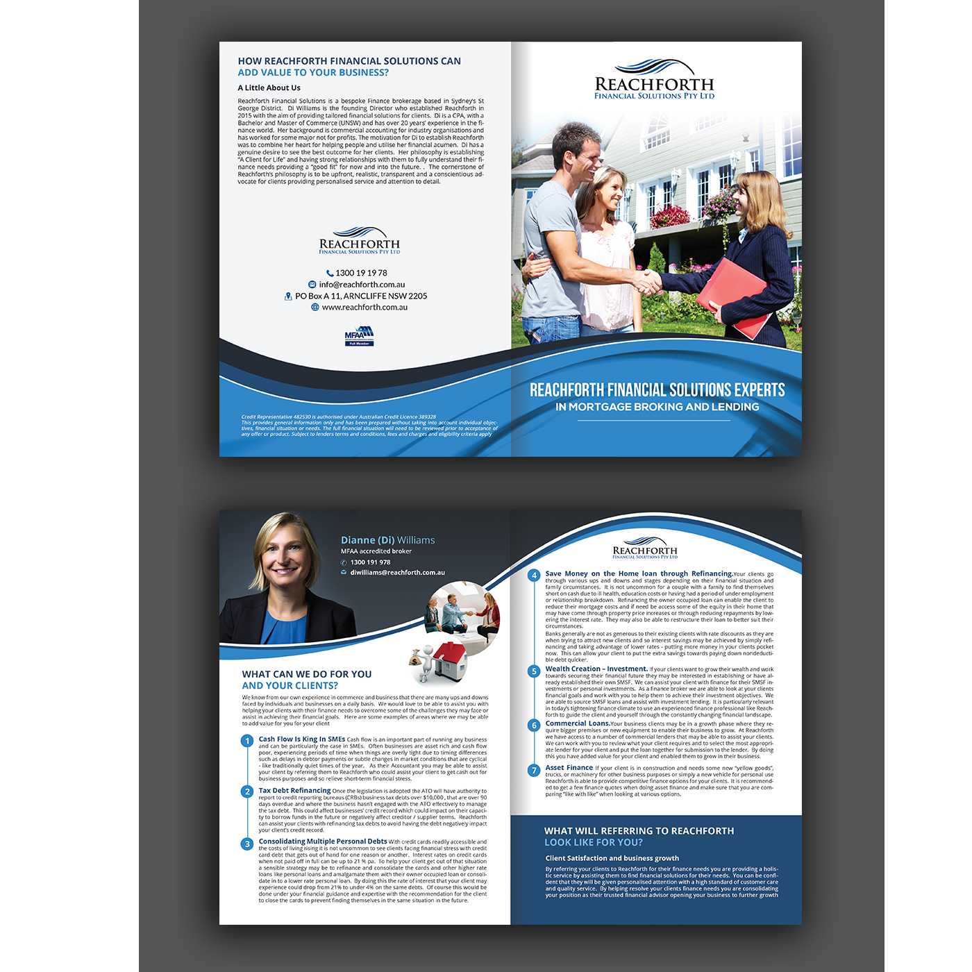Brochure Design by creative.bugs for Reachforth Financial Solutions Pty Ltd | Design #15803473