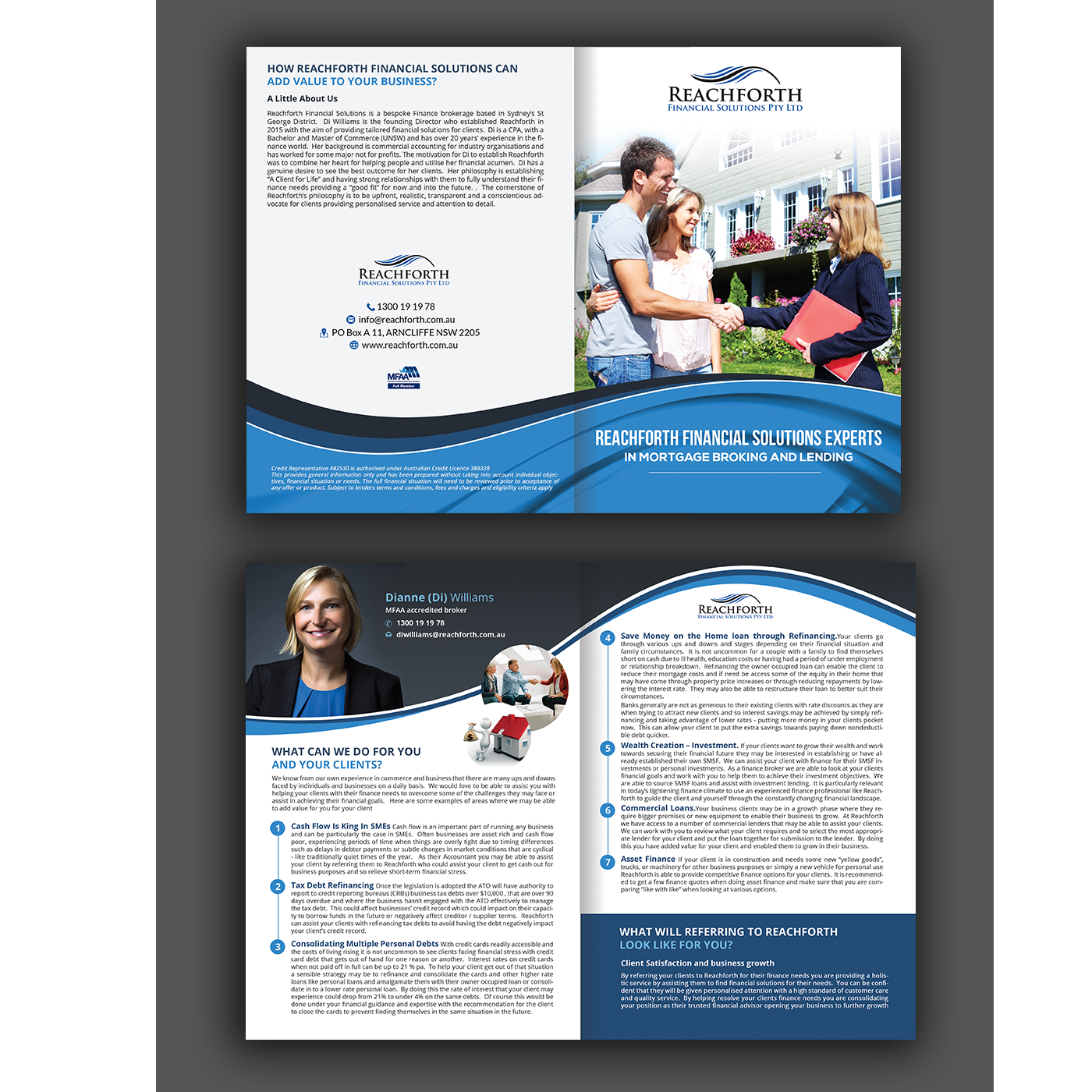 Brochure Design by creative.bugs for Reachforth Financial Solutions Pty Ltd | Design #15805542