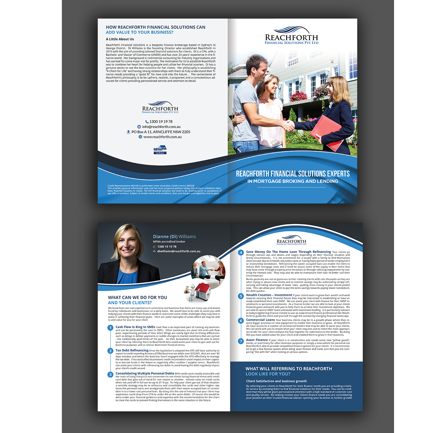 Brochure Design by creative.bugs for Reachforth Financial Solutions Pty Ltd | Design #15935616