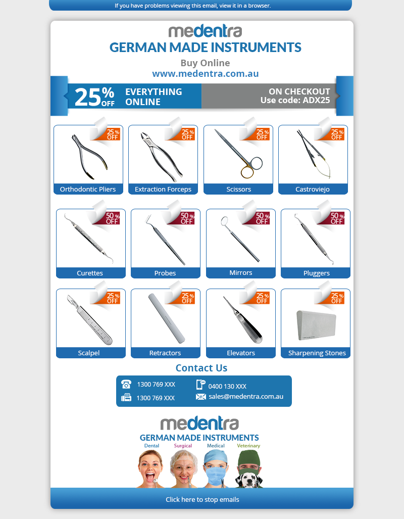 Email Marketing Design by Kristina Andonoff for Medentra | Design #10436326