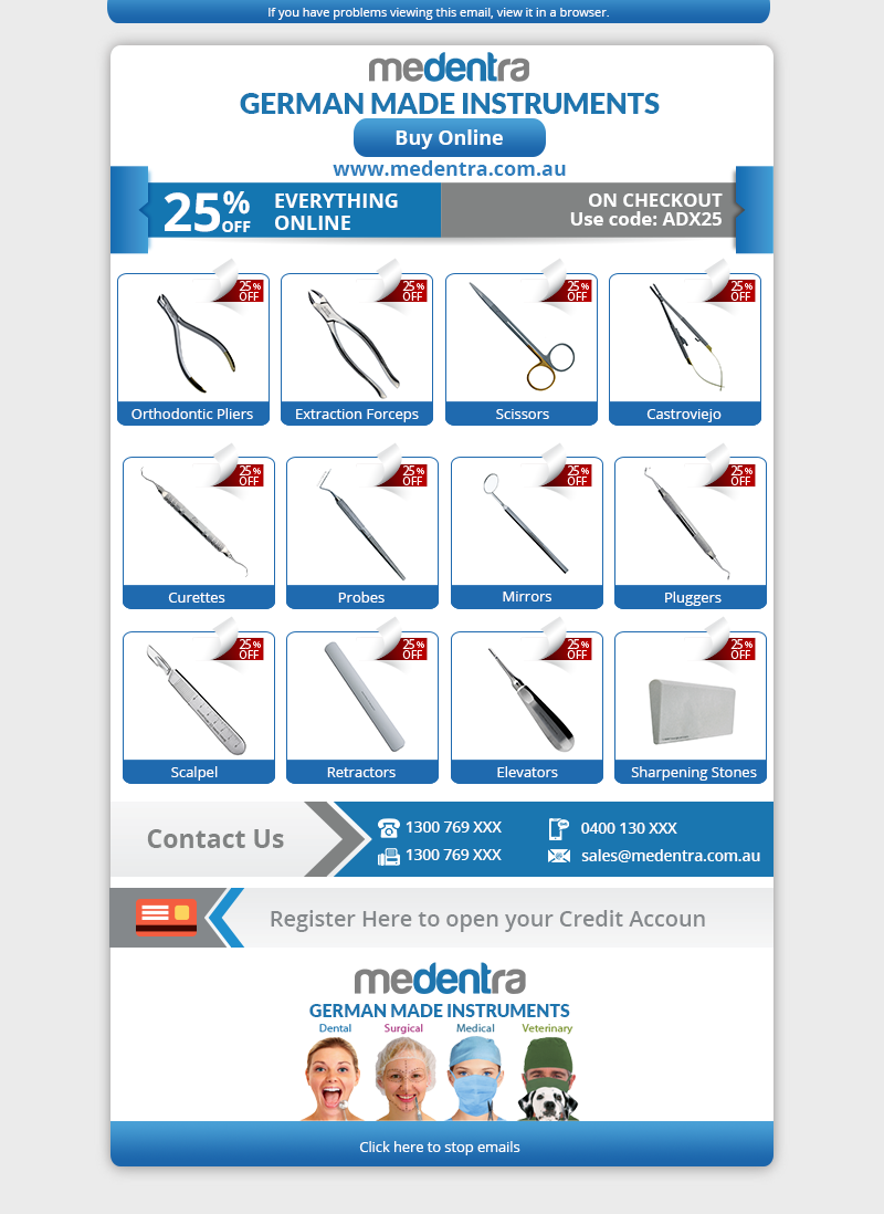 Email Marketing Design by Kristina Andonoff for Medentra | Design #10447918