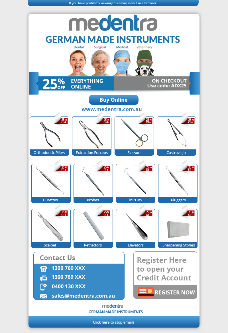 Email Marketing Design by Kristina Andonoff for Medentra | Design #10447921