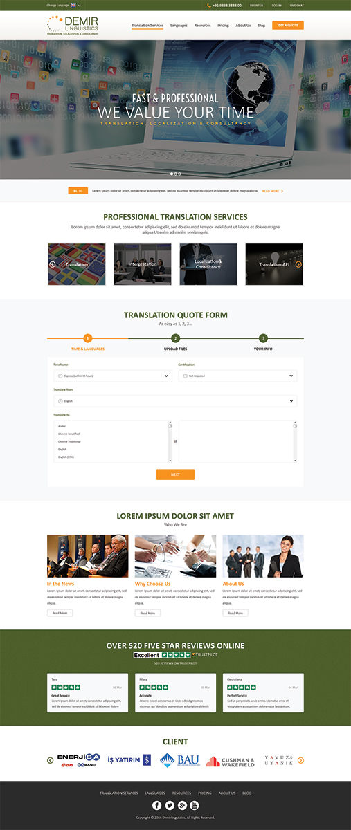 Diseño Web por Mayank Patel para Demir Linguistics | Diseño #10529651