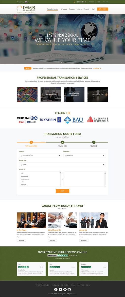 Web Design by Mayank Patel for Demir Linguistics | Design #10552850