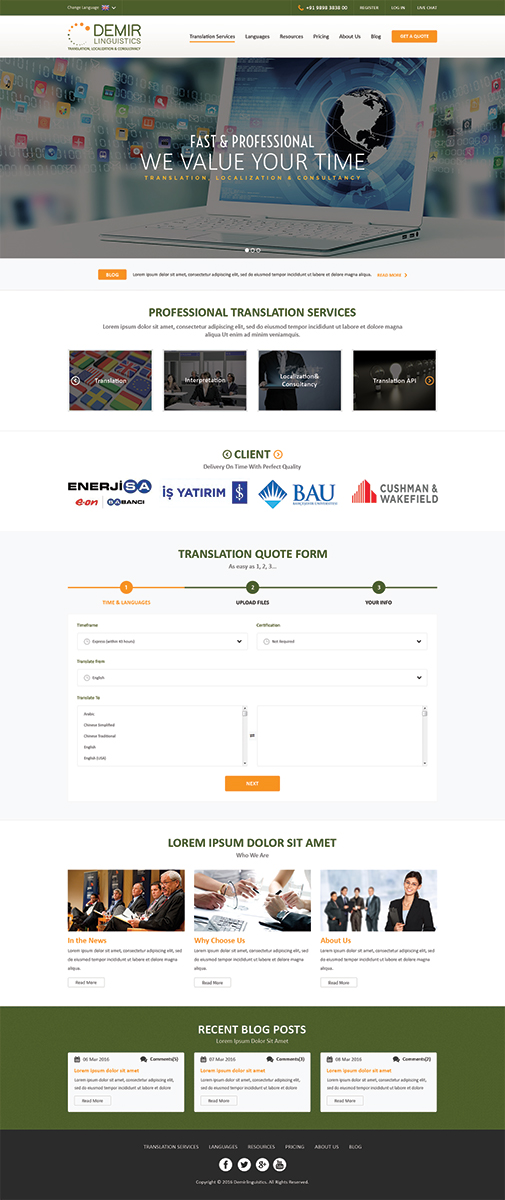 Web-Design von Mayank Patel für Demir Linguistics | Design #10557021