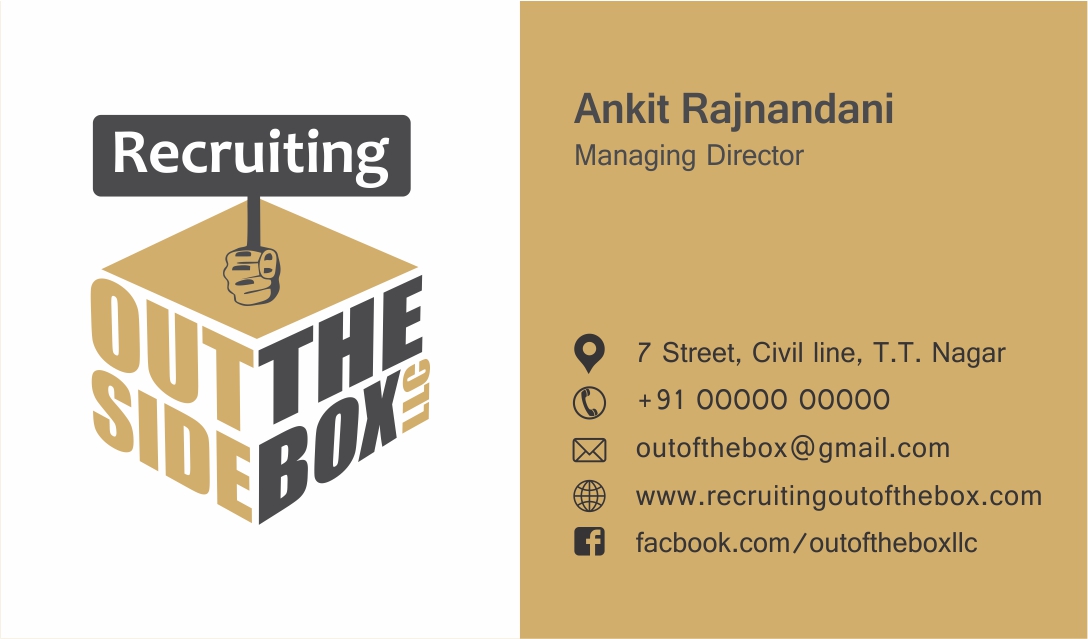 Business Card Design by DesignChhap for Recruiting Outside the Box, LLC | Design #10373810