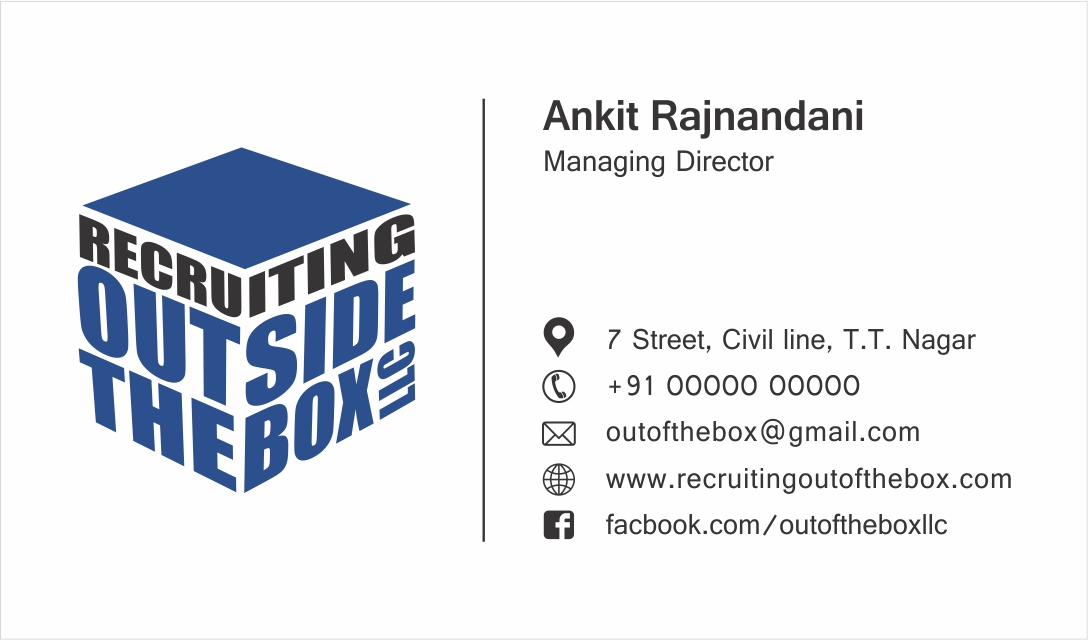 Business Card Design by DesignChhap for Recruiting Outside the Box, LLC | Design #10391189