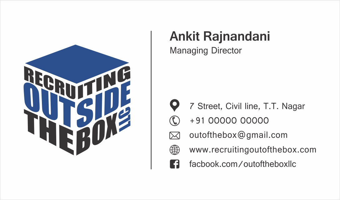 Business Card Design by DesignChhap for Recruiting Outside the Box, LLC | Design #10391191