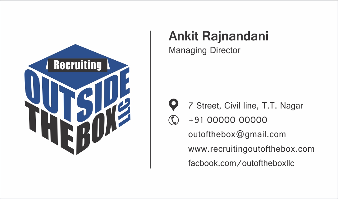Business Card Design by DesignChhap for Recruiting Outside the Box, LLC | Design #10391192