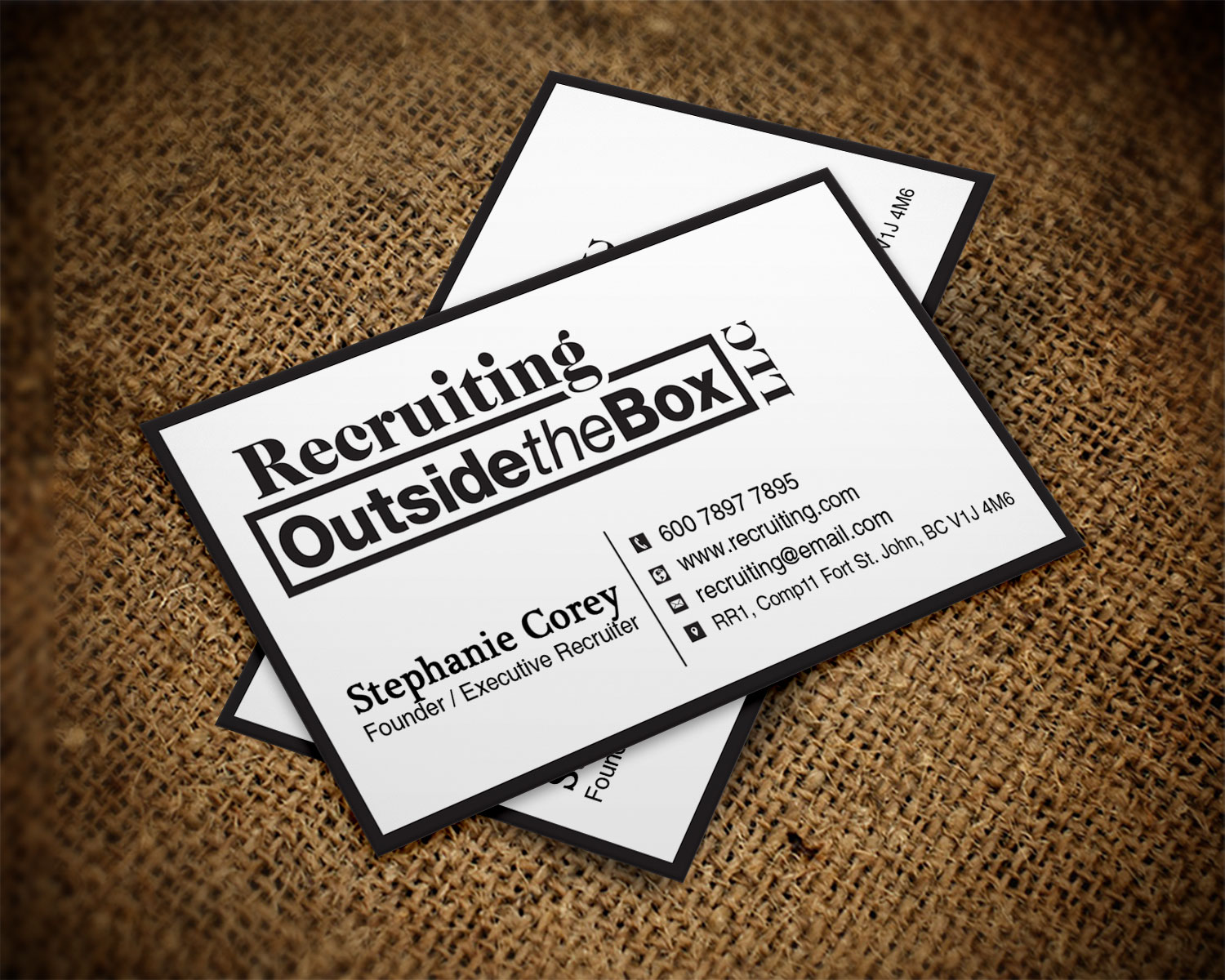 Design de Carte de Visite par Lanka Ama pour Recruiting Outside the Box, LLC | Design #10376335