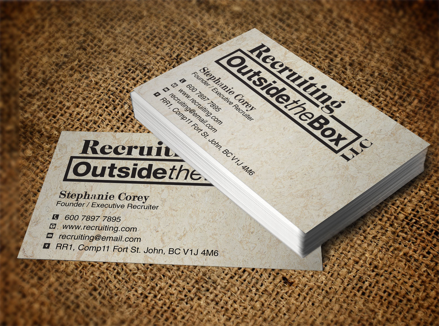 Business Card Design by Lanka Ama for Recruiting Outside the Box, LLC | Design #10376338
