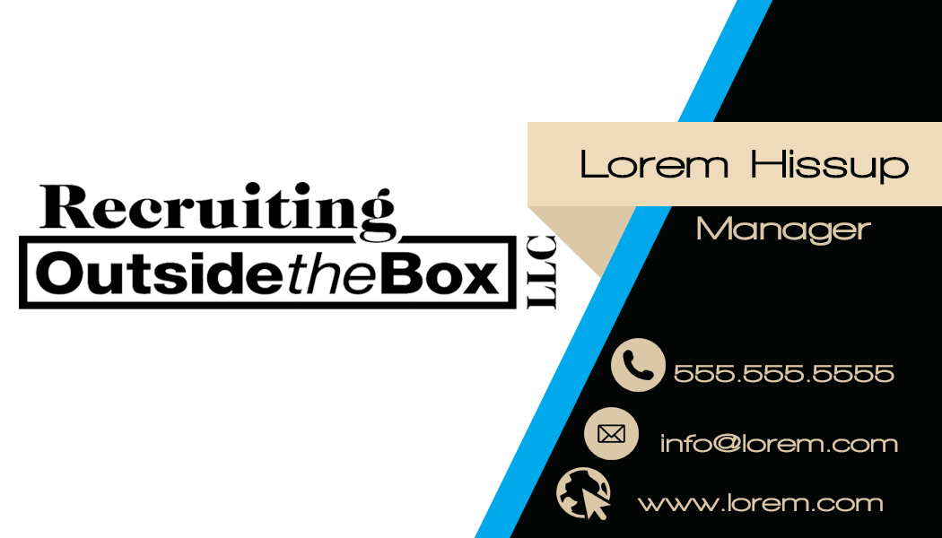 Business Card Design by kamaly for Recruiting Outside the Box, LLC | Design #10385271