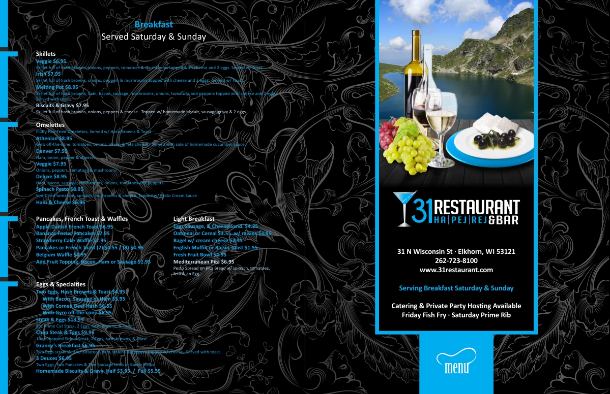 Menu Design by Globat™ for this project | Design #2205936