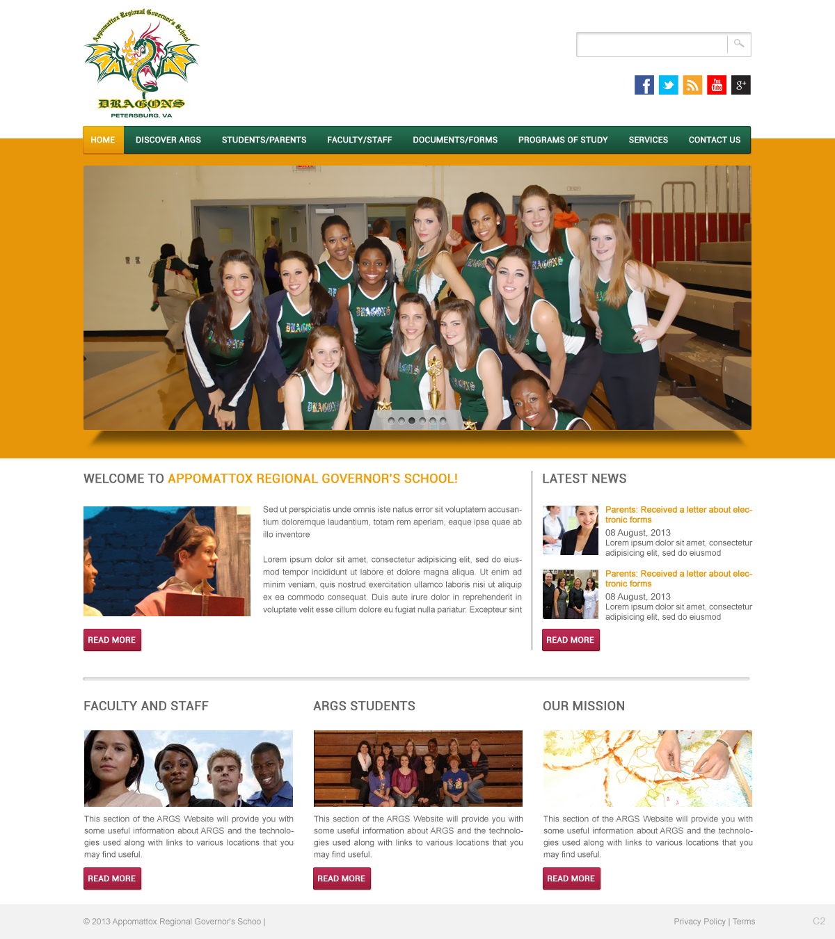 Diseño Wordpress por pb para Appomattox Regional Governor's School | Diseño #2194640