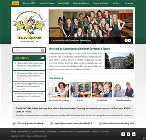 Wordpress Design by pb for Appomattox Regional Governor's School | Design: #2194649