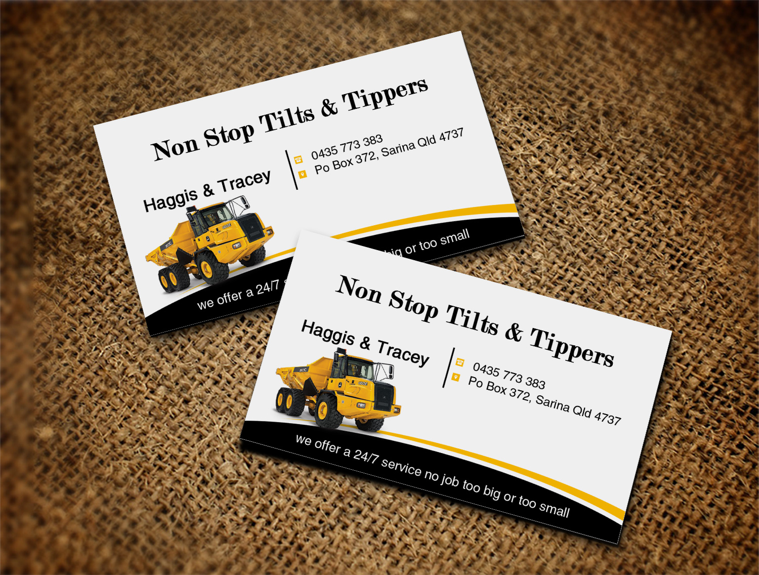 Design de Carte de Visite par Lanka Ama pour Non Stop Tilts & Tippers | Design #10384951
