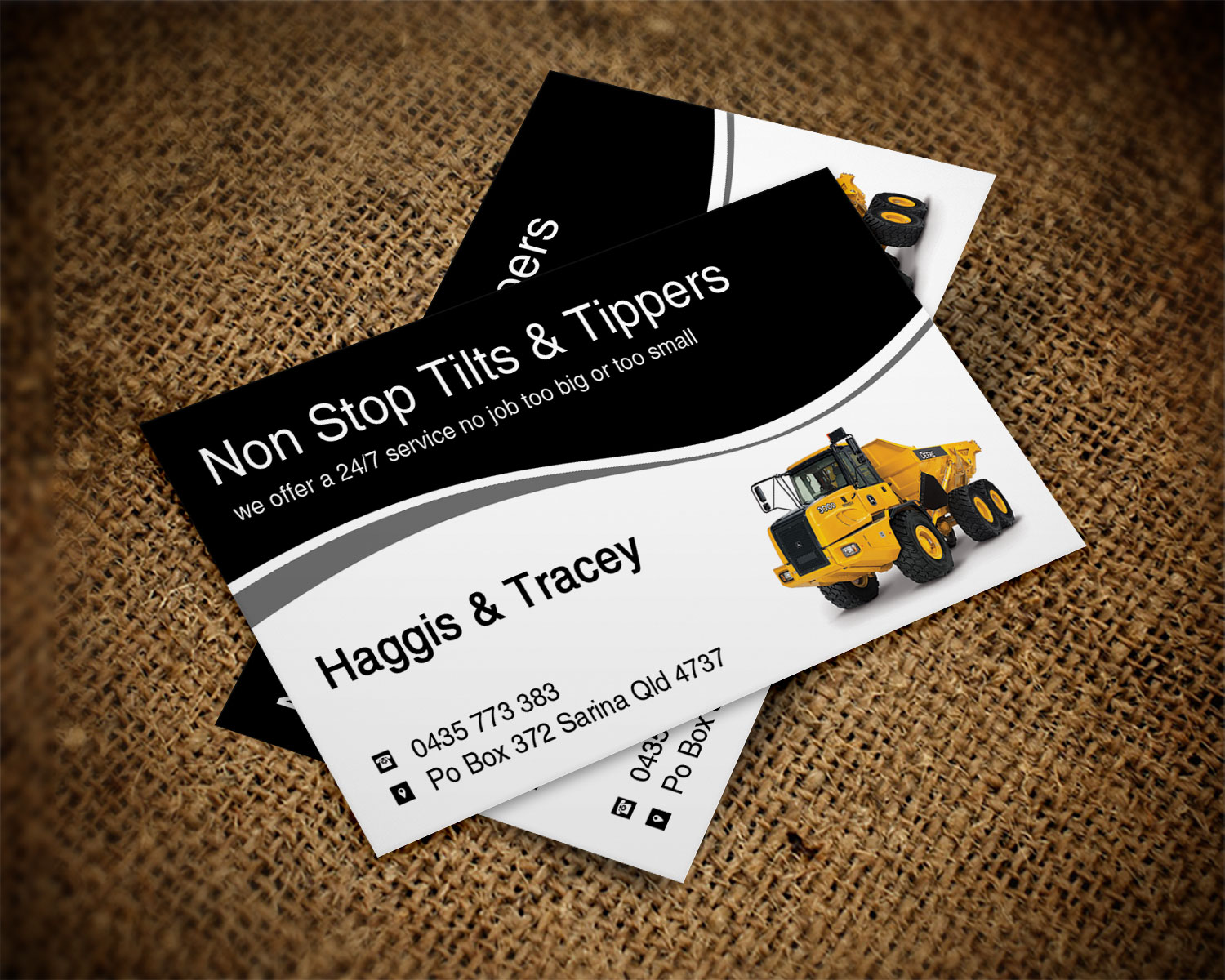 Design de Carte de Visite par Lanka Ama pour Non Stop Tilts & Tippers | Design #10384961