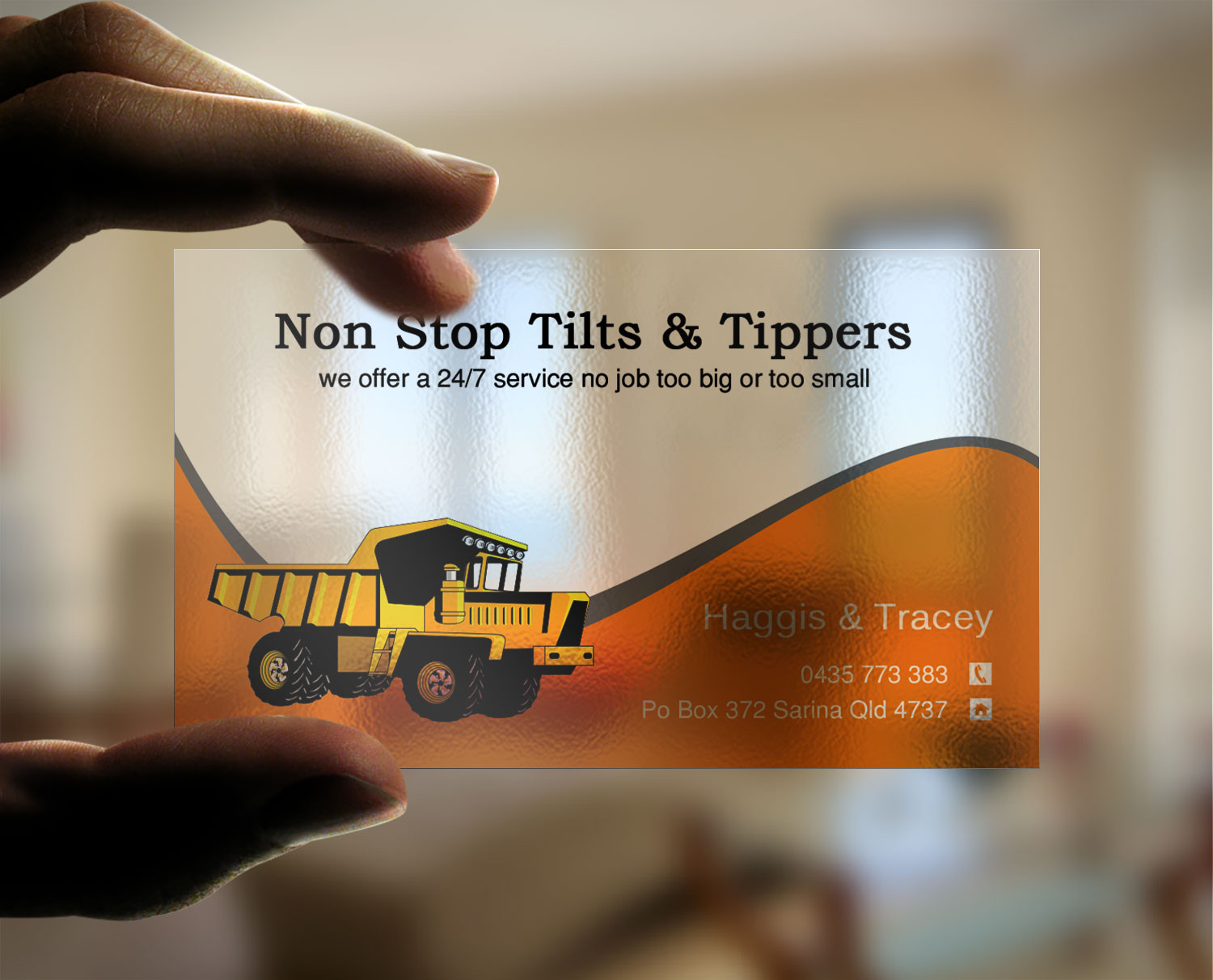 Design de Carte de Visite par Lanka Ama pour Non Stop Tilts & Tippers | Design #10384973