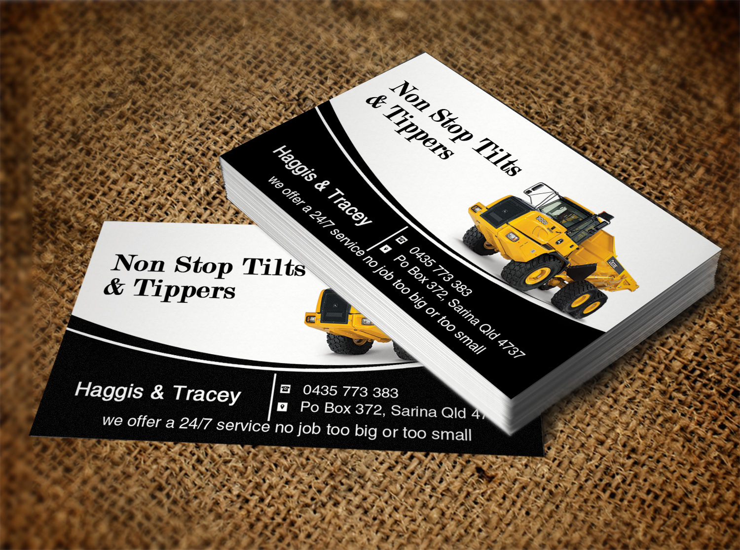 Business Card Design by Lanka Ama for Non Stop Tilts & Tippers | Design #10384974