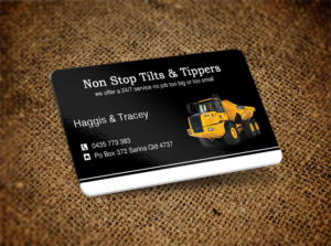 Diseño de Tarjeta de Presentación por Lanka Ama para Non Stop Tilts & Tippers | Diseño: #10384976